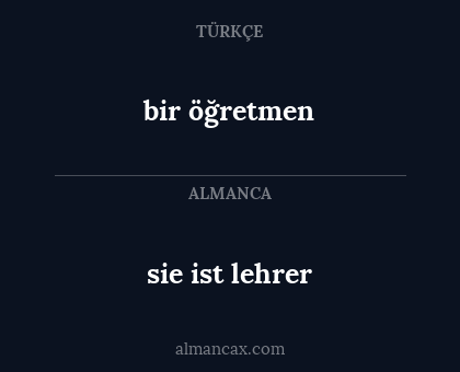 bir öğretmen - sie ist lehrer