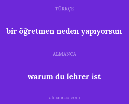 warum du lehrer ist - bir öğretmen neden yapıyorsun