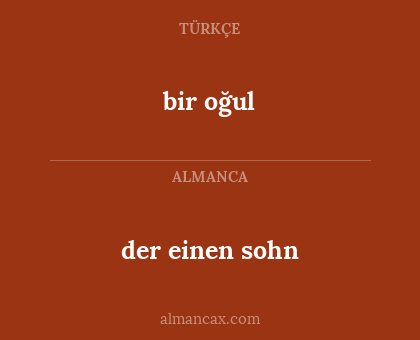 der einen sohn - bir oğul