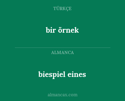 bir örnek - biespiel eines