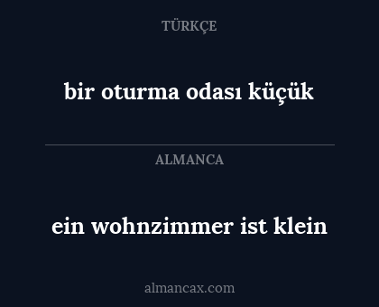 ein wohnzimmer ist klein - bir oturma odası küçük
