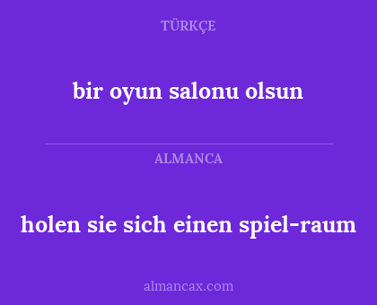 bir oyun salonu olsun - holen sie sich einen spiel-raum