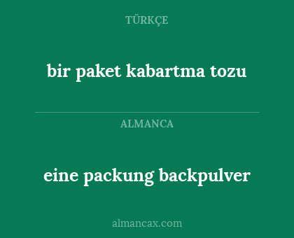 bir paket kabartma tozu - eine packung backpulver