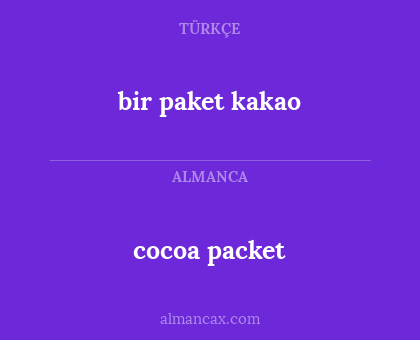 cocoa packet - bir paket kakao