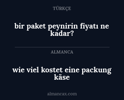 wie viel kostet eine packung käse - bir paket peynirin fiyatı ne kadar?