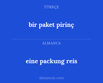 bir paket pirinç - eine packung reis