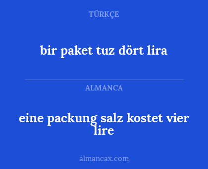 bir paket tuz dört lira - eine packung salz kostet vier lire