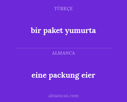 eine packung eier - bir paket yumurta