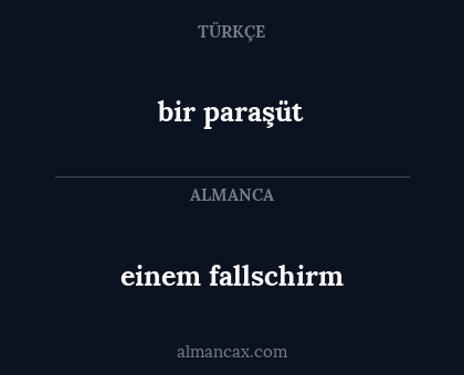 bir paraşüt - einem fallschirm