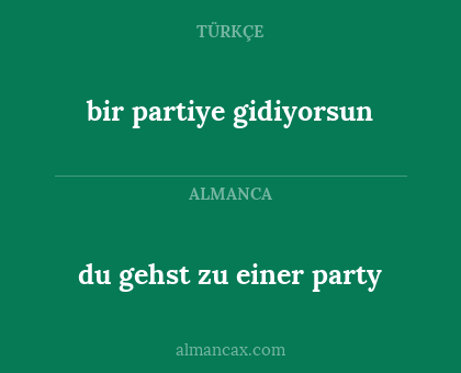bir partiye gidiyorsun - du gehst zu einer party