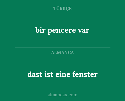 bir pencere var - dast ist eine fenster