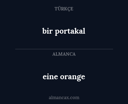 eine orange - bir portakal