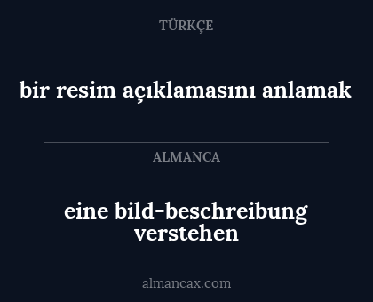 bir resim açıklamasını anlamak - eine bild-beschreibung verstehen