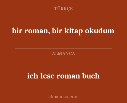 ich lese roman buch - bir roman, bir kitap okudum