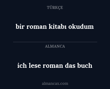 ich lese roman das buch - bir roman kitabı okudum