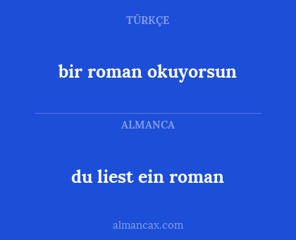 bir roman okuyorsun - du liest ein roman
