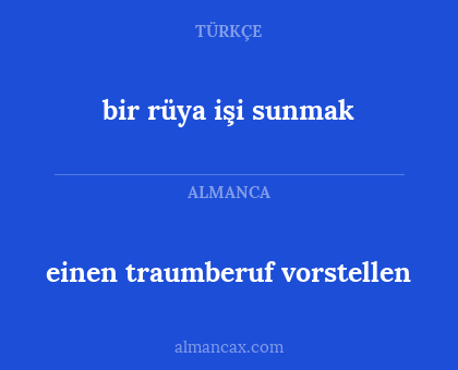 einen traumberuf vorstellen - bir rüya işi sunmak