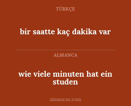 wie viele minuten hat ein studen - bir saatte kaç dakika var