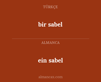 bir sabel - ein sabel