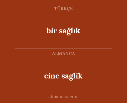 eine saglik - bir sağlık