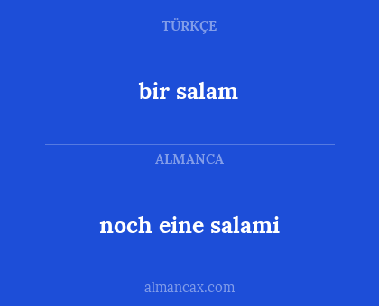 noch eine salami - bir salam