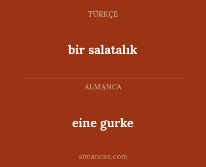 eine gurke - bir salatalık