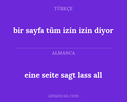 bir sayfa tüm izin izin diyor - eine seite sagt lass all