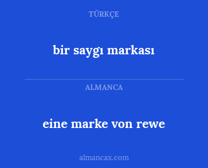 bir saygı markası - eine marke von rewe