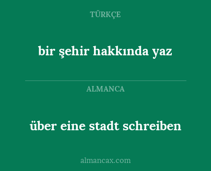 bir şehir hakkında yaz - über eine stadt schreiben