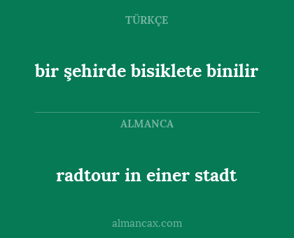 bir şehirde bisiklete binilir - radtour in einer stadt
