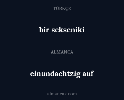 einundachtzig auf - bir sekseniki