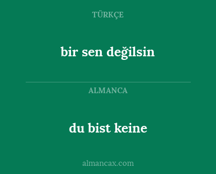 du bist keine - bir sen değilsin