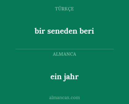 bir seneden beri - ein jahr