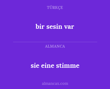 sie eine stimme - bir sesin var