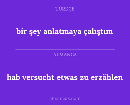 bir şey anlatmaya çalıştım - hab versucht etwas zu erzählen
