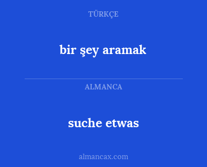 bir şey aramak - suche etwas