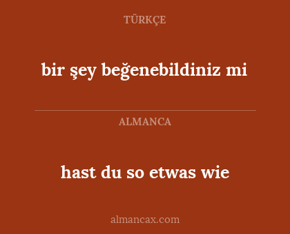 bir şey beğenebildiniz mi - hast du so etwas wie