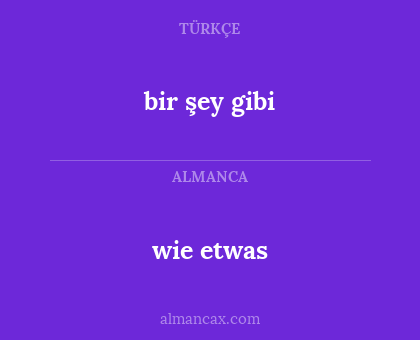 bir şey gibi - wie etwas