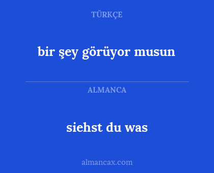 siehst du was - bir şey görüyor musun