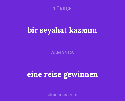 eine reise gewinnen - bir seyahat kazanın