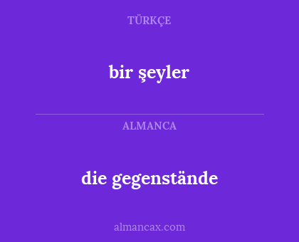 bir şeyler - die gegenstände