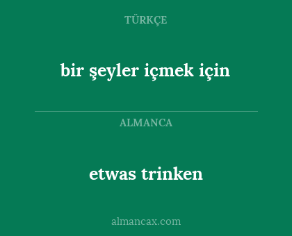 etwas trinken - bir şeyler içmek için
