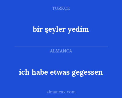 bir şeyler yedim - ich habe etwas gegessen