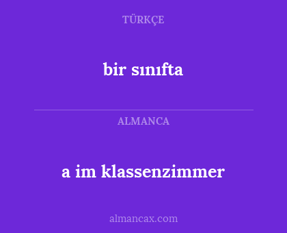 bir sınıfta - a im klassenzimmer