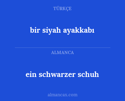 ein schwarzer schuh - bir siyah ayakkabı