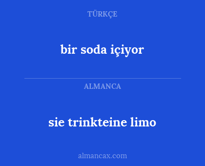 sie trinkteine limo - bir soda içiyor