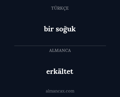 erkältet - bir soğuk