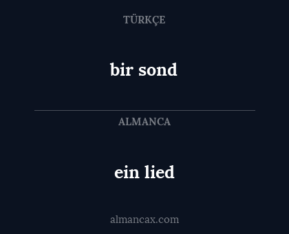 ein lied - bir sond