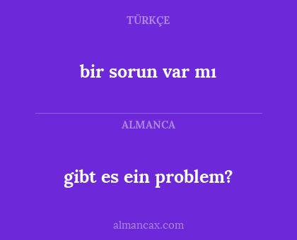gibt es ein problem? - bir sorun var mı
