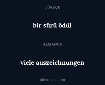 bir sürü ödül - viele auszeichnungen